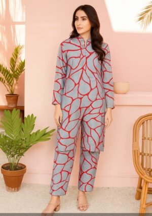Maria B Allover Shirt & Trouser 2PC -2